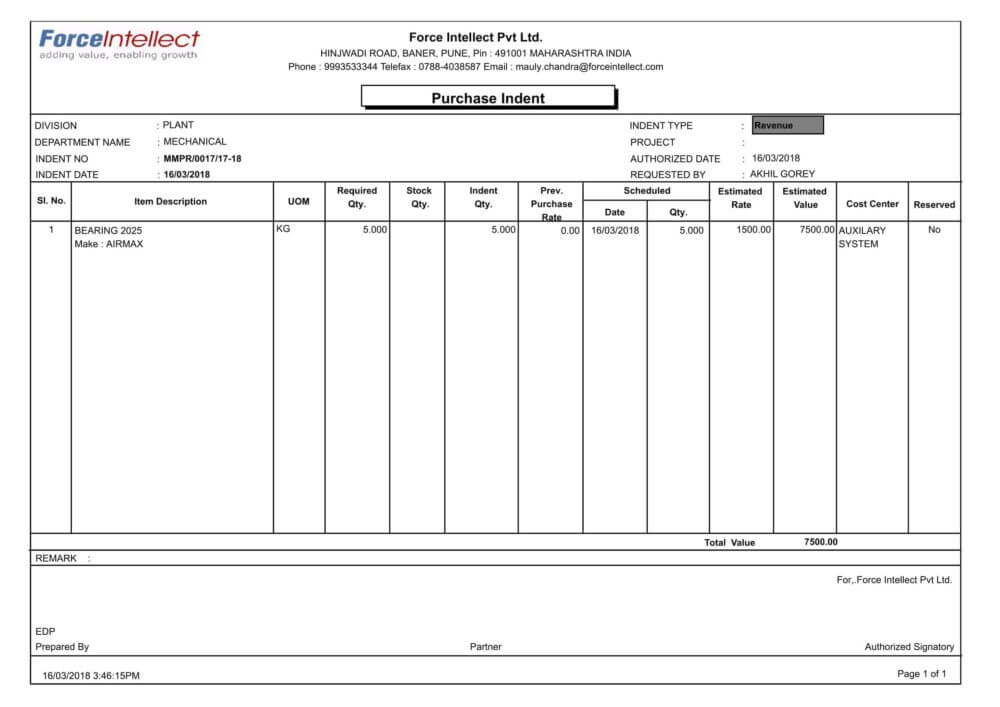 Purchase Indent Meaning In Hindi