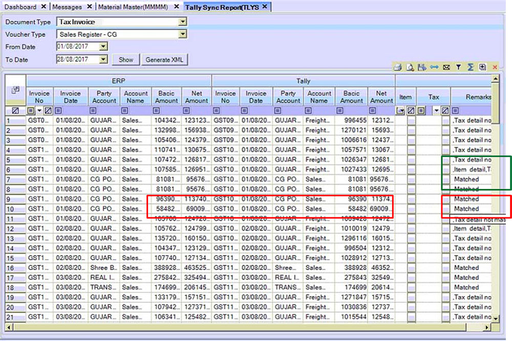 Spectrum ERP Tally Integration Data Synchronization