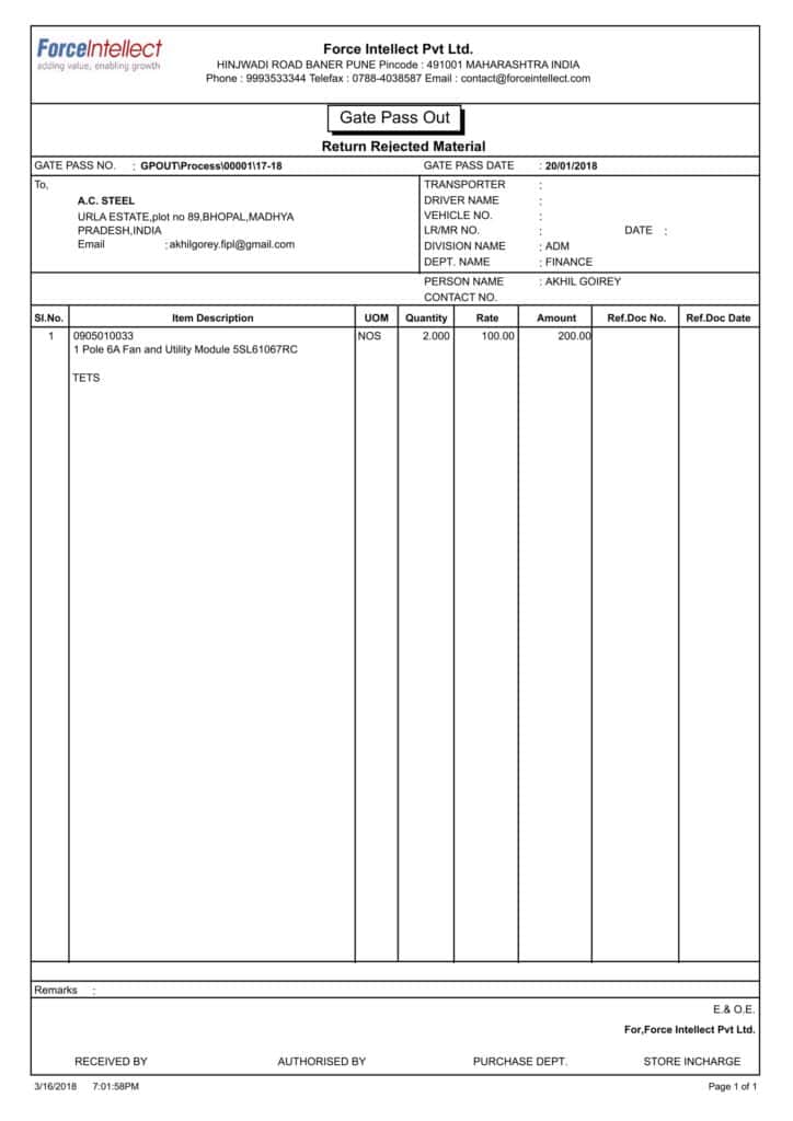 Material Management formats | Material Management templates | MM formats